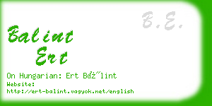 balint ert business card